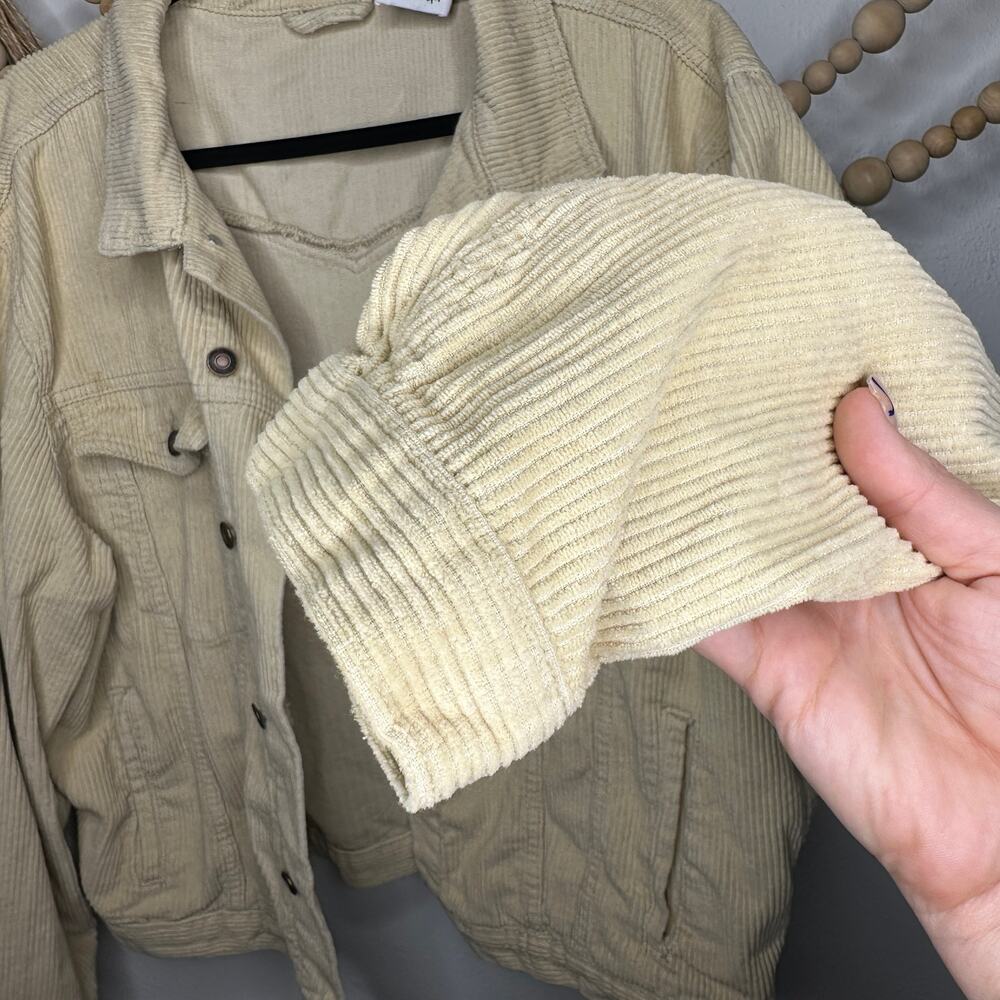 Princess Polly Tan Corduroy Button Down Shacket Jacket - Picture 3 of 5